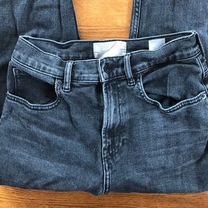 Everlane High Rise Cheeky Straight (washed black)